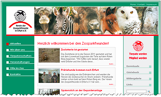 neue Homepage der Zooparkfreunde Erfurt